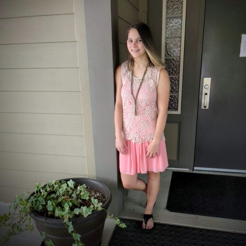 LOFT Mini Skirt Coral XXS pleats flowy sheer light weight dressy elastic waist - Picture 13 of 14